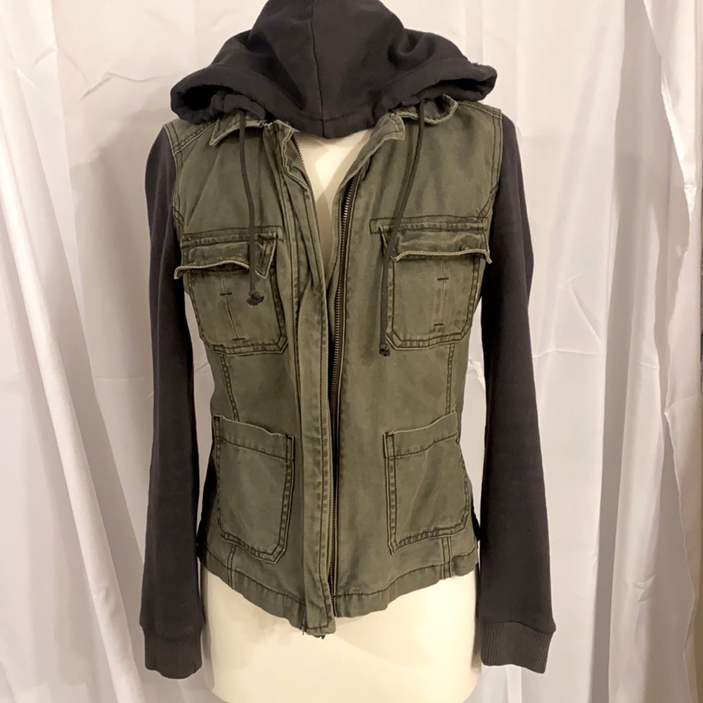 American Eagle Army Green Sweatshirt Jacket